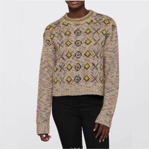 Re/Done 50s Crewneck Sweater In Xo Rainbow NWT